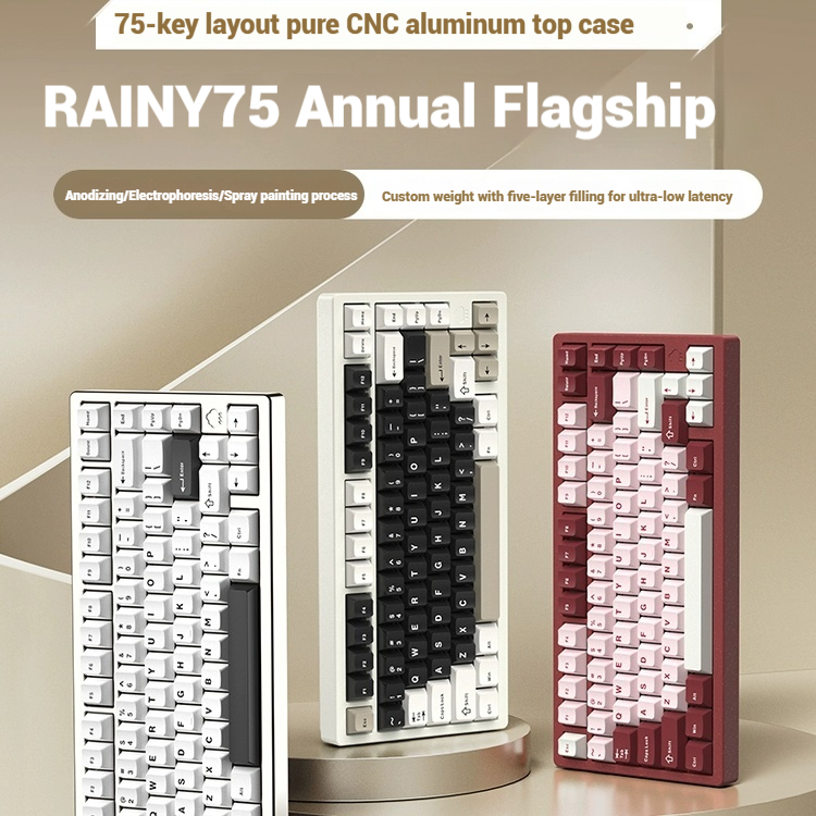 Pc Gaming Keyboard - Teclado inalámbrico Bluetooth RAINY75 personalizado para