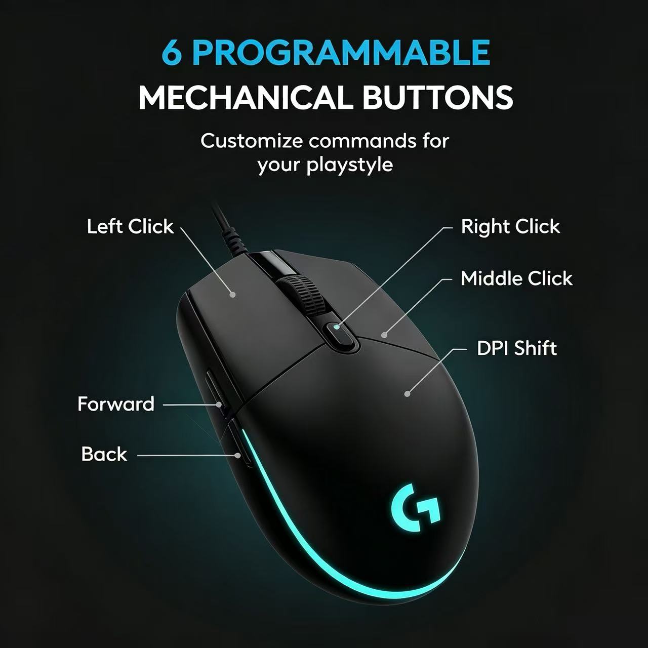 Ratón con Cable Logitech G102  - Pc Gaming Logitech reseña y precio