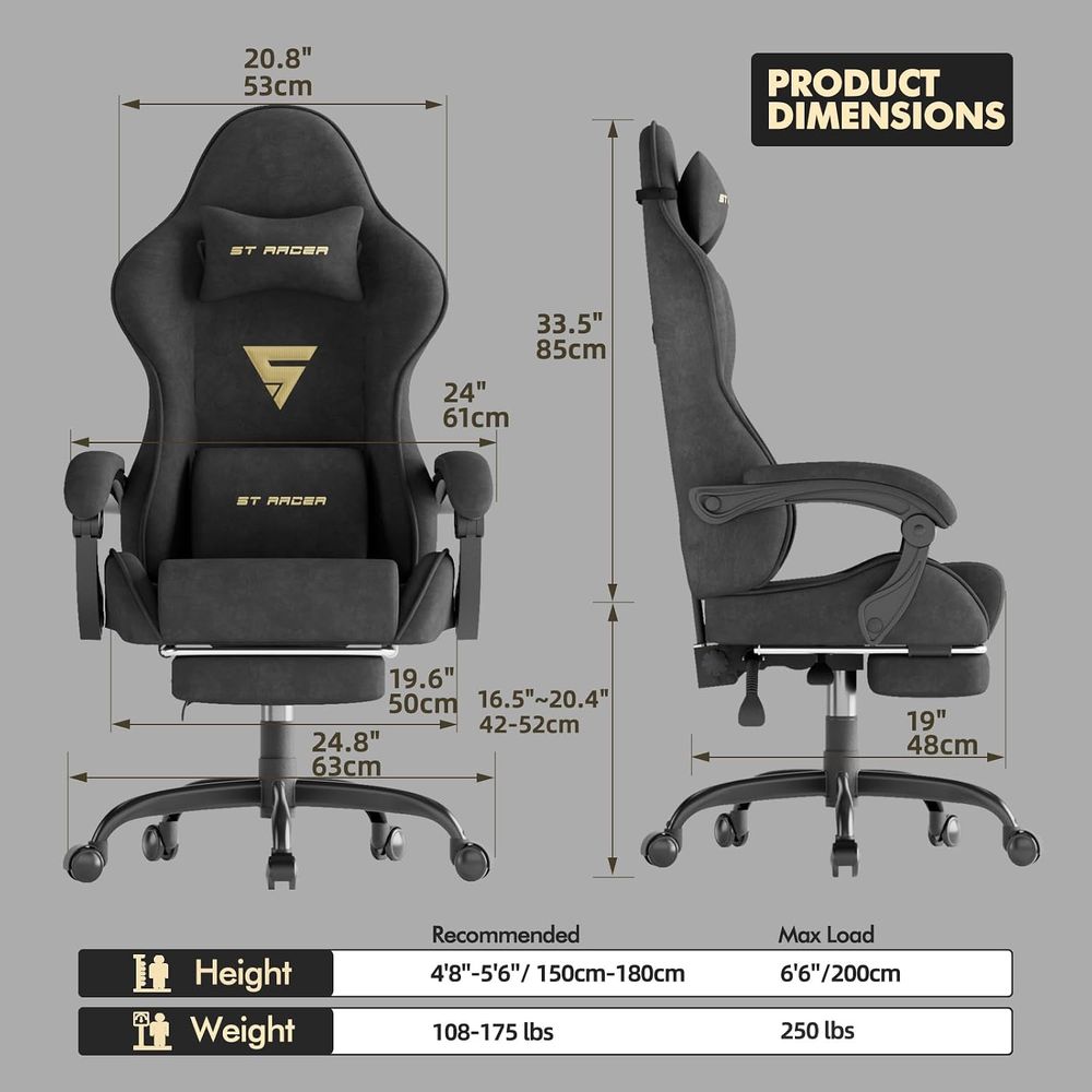 Silla de Juego Ergonómica de T - Pc Gaming Gaming reseña y precio